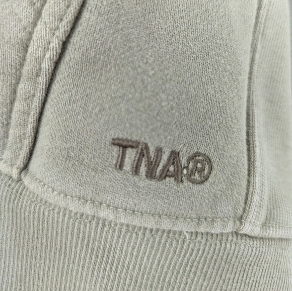 NWT TNA Cozy Fleece Boyfriend Zip Hoodie in GD Sage Frost - Picture 4 of 6